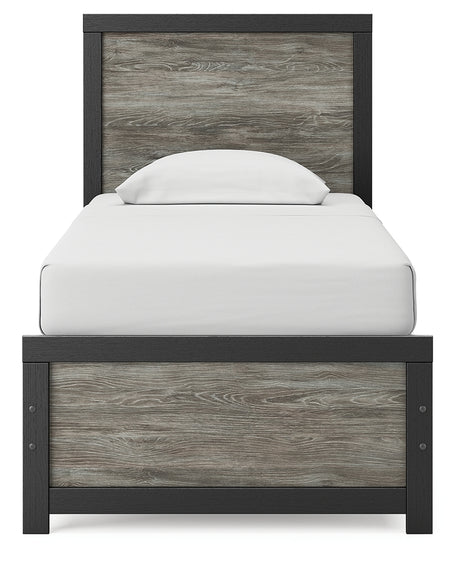 Broachmyn Black/Gray Twin Panel Bed from Ashley - Luna Furniture