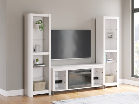 Brollevi White 3-Piece Entertainment Center from Ashley - Luna Furniture