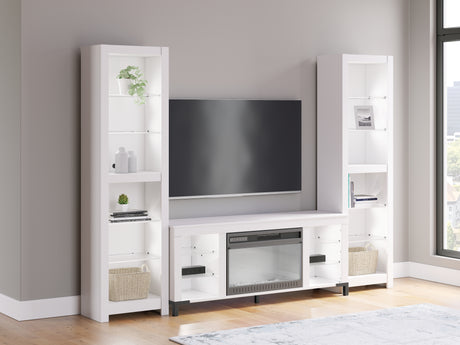 Brollevi White 3-Piece Entertainment Center from Ashley Furniture - Luna Furniture