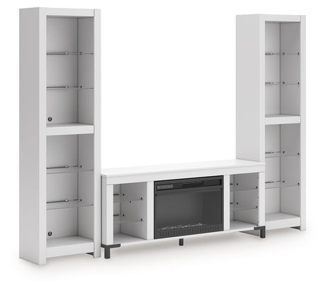 Brollevi White 3-Piece Entertainment Center from Ashley Furniture - Luna Furniture