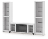 Brollevi White 3-Piece Entertainment Center from Ashley Furniture - Luna Furniture