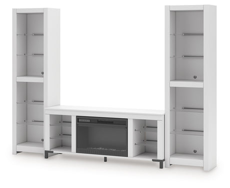 Brollevi White 3-Piece Entertainment Center from Ashley Furniture - Luna Furniture
