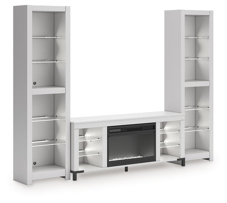 Brollevi White 3-Piece Entertainment Center from Ashley Furniture - Luna Furniture