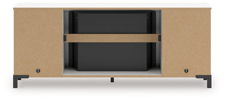 Brollevi White 60" TV Stand with Electric Fireplace from Ashley - Luna Furniture