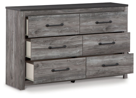 Bronyan Queen Panel Bed with Dresser in Dark Gray from Ashley - Luna Furniture