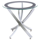 Brooke Chrome 3-Piece Round Coffee and End Table Set from Coaster - Luna Furniture