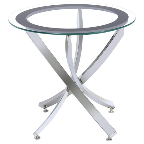 Brooke Chrome 3-Piece Round Coffee and End Table Set from Coaster - Luna Furniture