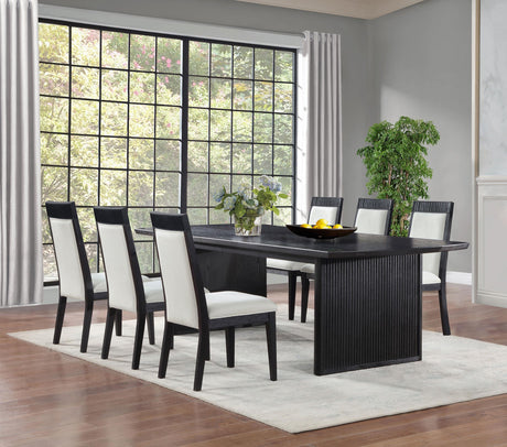 Brookmead Black 7-Piece Extension Leaf Dining Room Set from Coaster - Luna Furniture