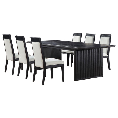 Brookmead Black 7-Piece Extension Leaf Dining Room Set from Coaster - Luna Furniture