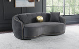 Brookside Dark Gray Velvet Upholstered Curved Sofa from Coaster - Luna Furniture