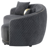 Brookside Dark Gray Velvet Upholstered Curved Sofa from Coaster - Luna Furniture