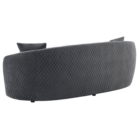 Brookside Dark Gray Velvet Upholstered Curved Sofa from Coaster - Luna Furniture