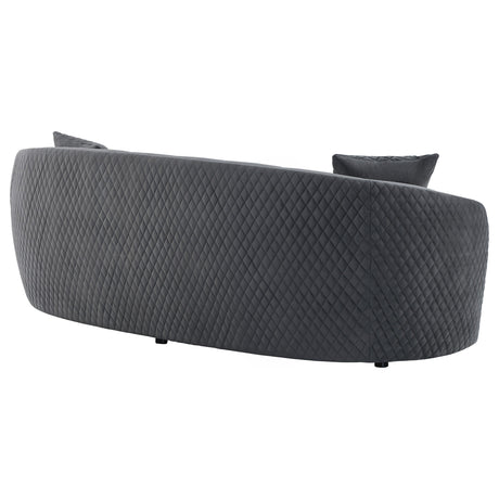 Brookside Dark Gray Velvet Upholstered Curved Sofa from Coaster - Luna Furniture