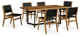 Fortmaine Brown/Black Dining Table and 6 Chairs from Ashley - Luna Furniture