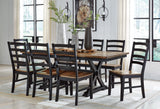 Wildenauer Brown/Black Dining Table and 8 Chairs from Ashley - Luna Furniture