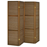 Browning Walnut 4-Panel Bamboo Room Divider Folding Screen from Coaster - Luna Furniture