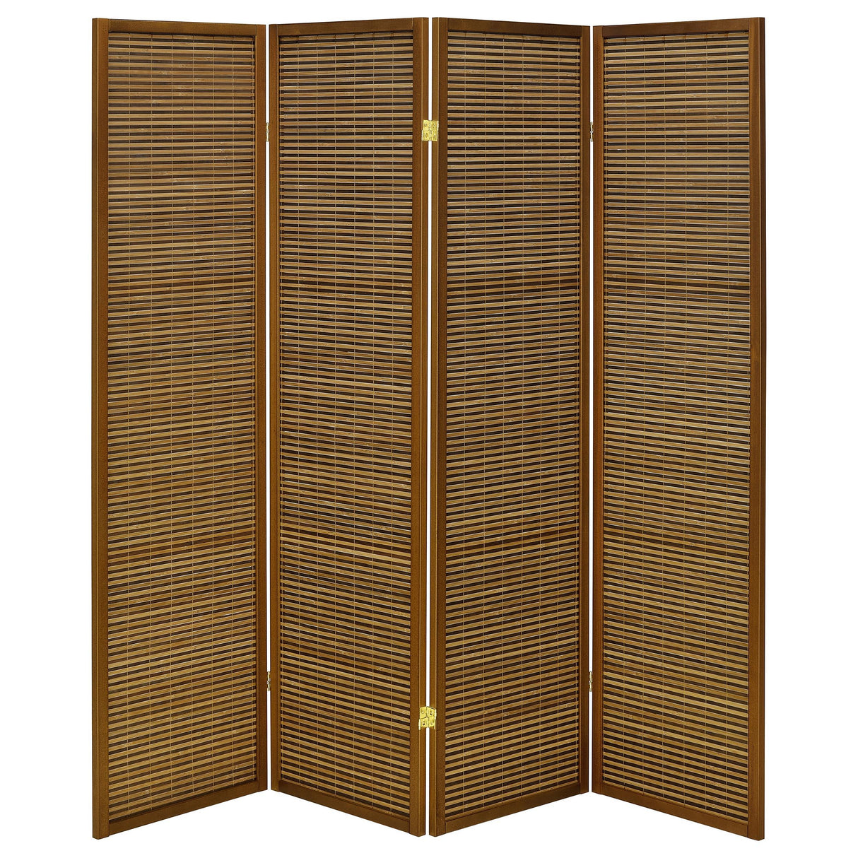 Browning Walnut 4-Panel Bamboo Room Divider Folding Screen from Coaster - Luna Furniture
