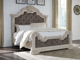 Bruchandi Antique White California King Upholstered Panel Bed from Ashley - Luna Furniture