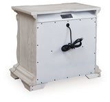 Bruchandi King Upholstered Panel Bed with Dresser and Nightstand in Antique White from Ashley Furniture - Luna Furniture