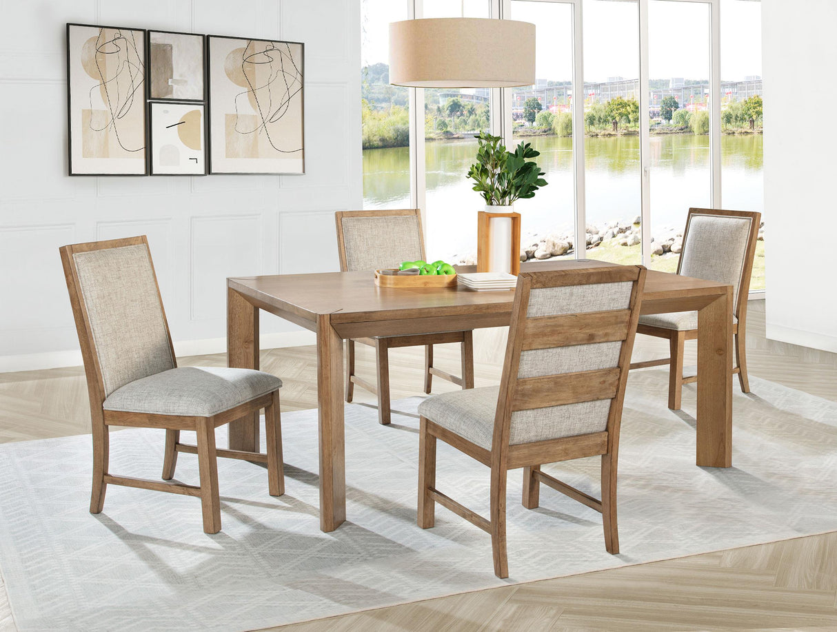 Bruner 5-piece 72-inch Rectangular Dining Set Natural Brown from Coaster - Luna Furniture