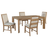 Bruner 5-piece 72-inch Rectangular Dining Set Natural Brown from Coaster - Luna Furniture