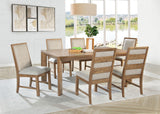 Bruner 7-piece 72-inch Rectangular Dining Set Natural Brown from Coaster - Luna Furniture
