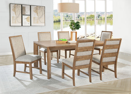 Bruner Natural Brown 7-piece 72-inch Rectangular Dining Set from Coaster - Luna Furniture