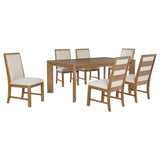 Bruner 7-piece 72-inch Rectangular Dining Set Natural Brown from Coaster - Luna Furniture