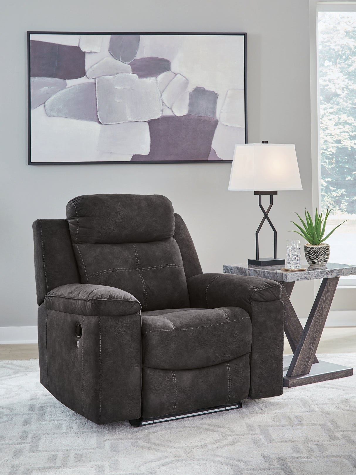 Brysonview Charcoal Recliner from Ashley - Luna Furniture