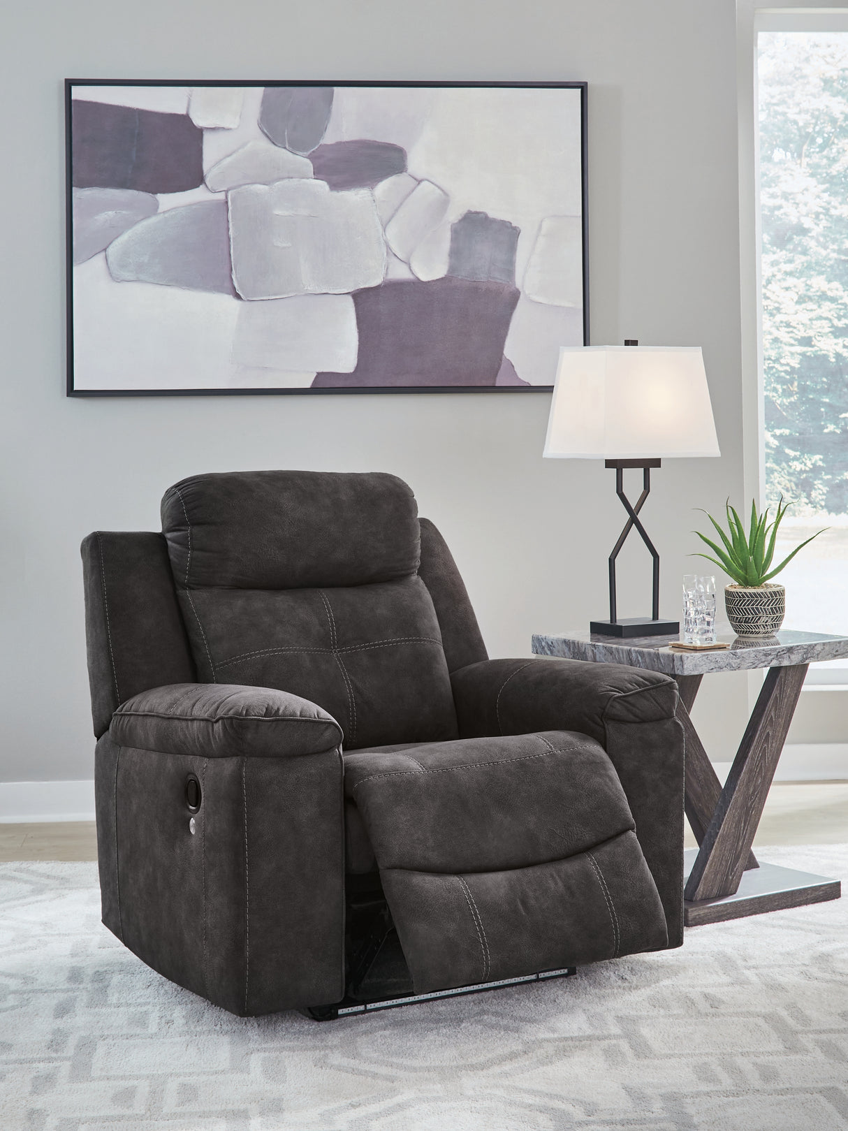 Brysonview Charcoal Recliner from Ashley - Luna Furniture