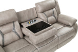 Tyson Gray Recliner Sofa with Drop Down Table and Power Strip from Steve Silver - Luna Furniture