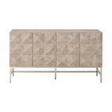 Atlas Media Sideboard in Natural Gray Acacia, Brushed Stainless Steel from Essentials For Living - Luna Furniture