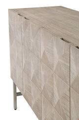 Atlas Media Sideboard in Natural Gray Acacia, Brushed Stainless Steel from Essentials For Living - Luna Furniture