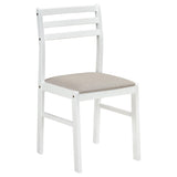 Bucknell White 3-Piece Round Drop Leaf Dining Set from Coaster - Luna Furniture