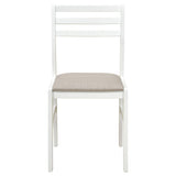 Bucknell White 3-Piece Round Drop Leaf Dining Set from Coaster - Luna Furniture