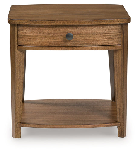 Burkbyer Brown End Table from Ashley - Luna Furniture