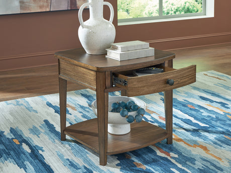 Burkbyer Brown End Table from Ashley - Luna Furniture