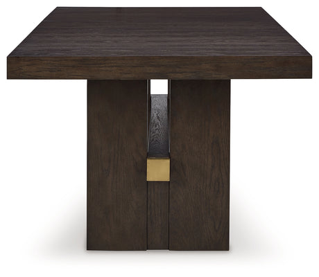 Burkhaus Dark Brown Dining Table and 6 Chairs from Ashley - Luna Furniture
