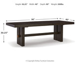 Burkhaus Dark Brown Dining Table and 6 Chairs from Ashley Furniture - Luna Furniture