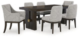 Burkhaus Dark Brown Dining Table and 6 Chairs from Ashley Furniture - Luna Furniture
