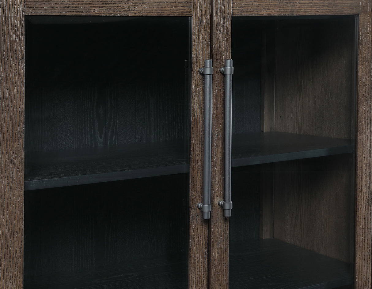 Burlington Cocoa Curio with Black Interior from Steve Silver - Luna Furniture