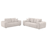 Burnett 2-piece Chenille Upholstered Sofa Set Ivory from Coaster - Luna Furniture