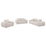 Burnett 3-piece Chenille Upholstered Sofa Set Ivory from Coaster - Luna Furniture