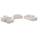 Burnett 4-piece Chenille Upholstered Sofa Set Ivory from Coaster - Luna Furniture