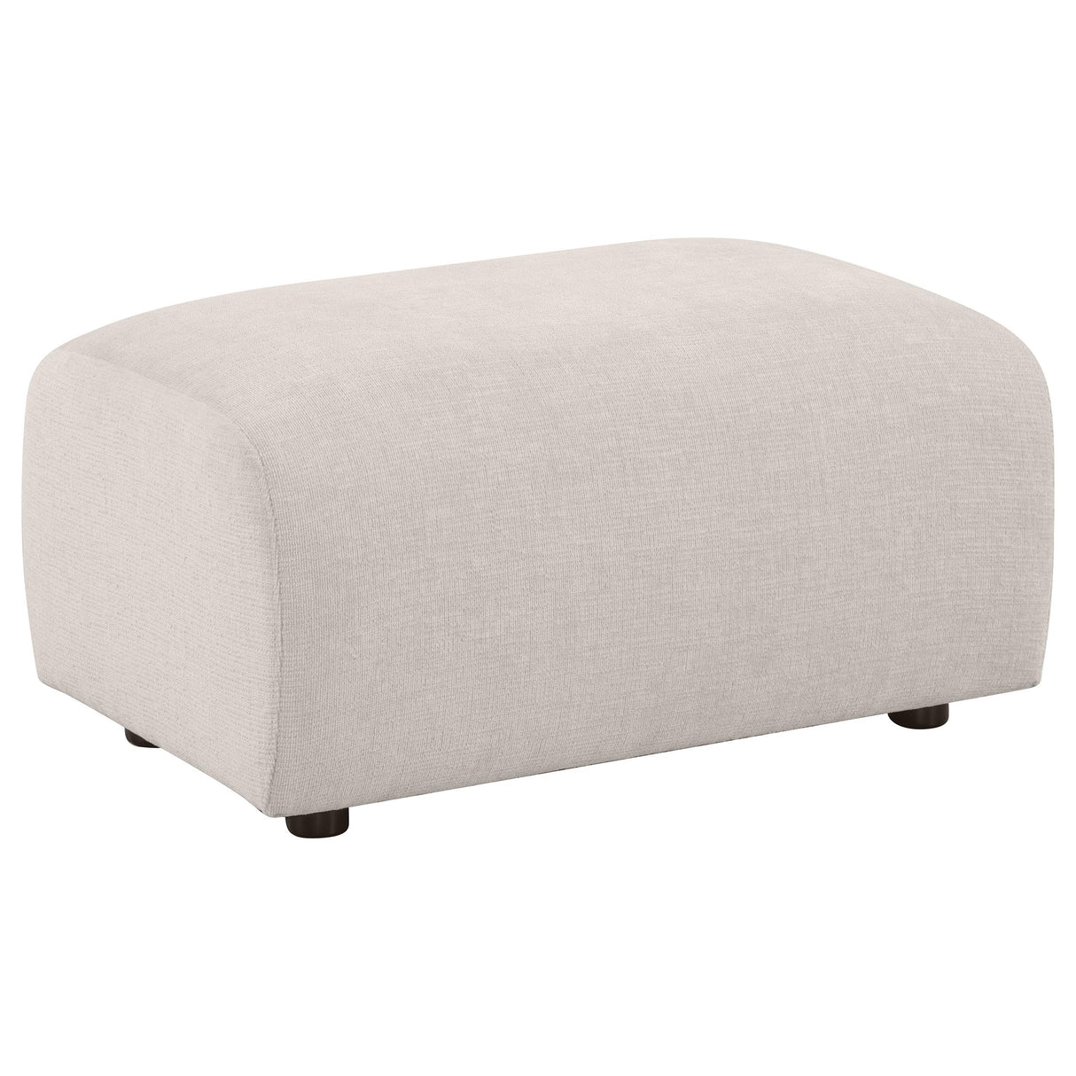 Burnett Ivory Chenille Upholstered Ottoman from Coaster - Luna Furniture