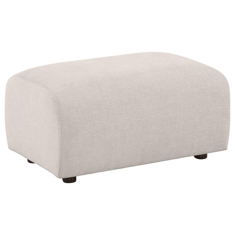 Burnett Ivory Chenille Upholstered Ottoman from Coaster - Luna Furniture