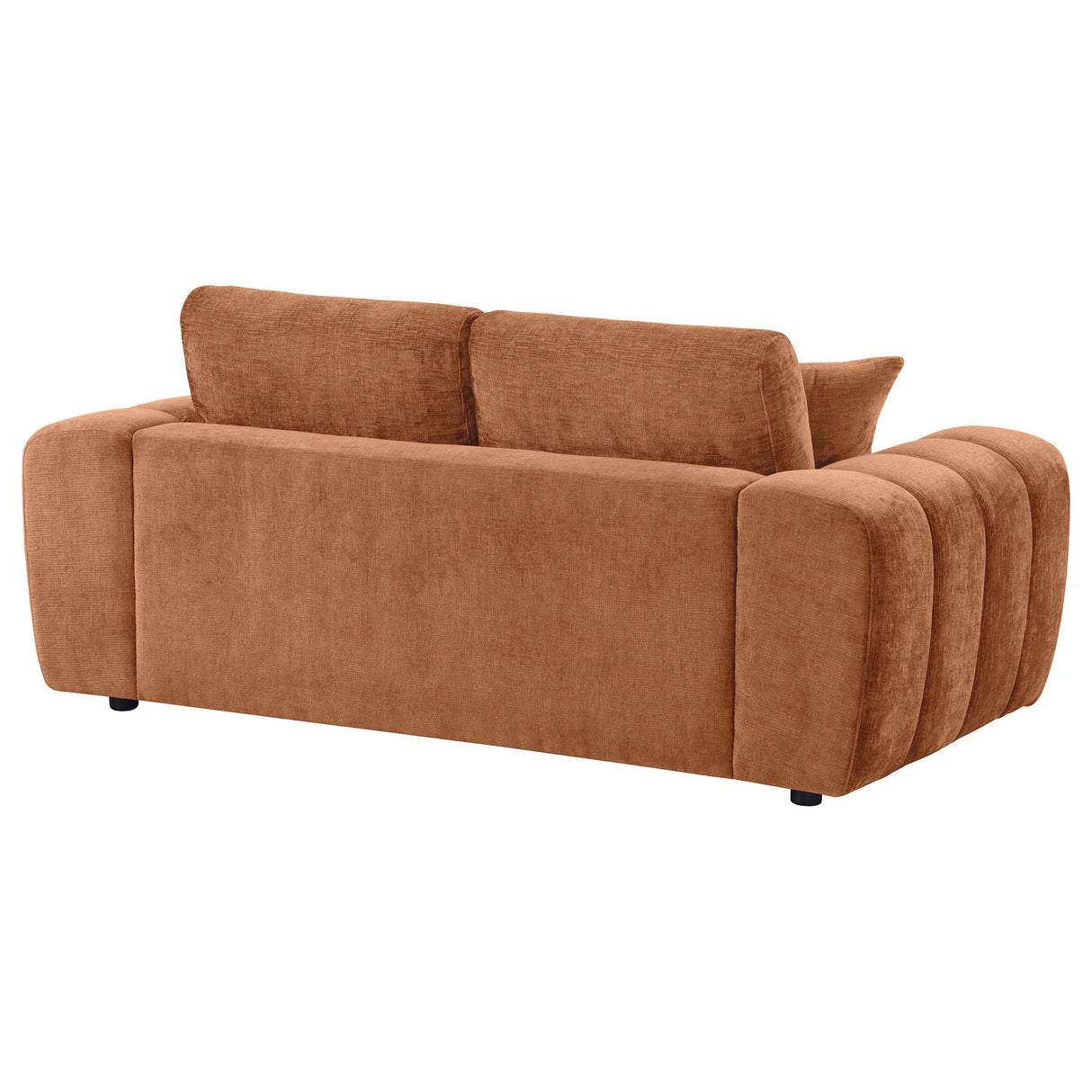 Burnett Chenille Upholstered Wide Arm Loveseat Burnt Orange from Coaster - Luna Furniture