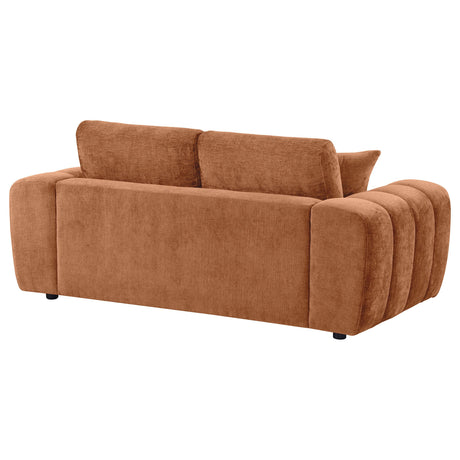 Burnett Chenille Upholstered Wide Arm Loveseat Burnt Orange from Coaster - Luna Furniture