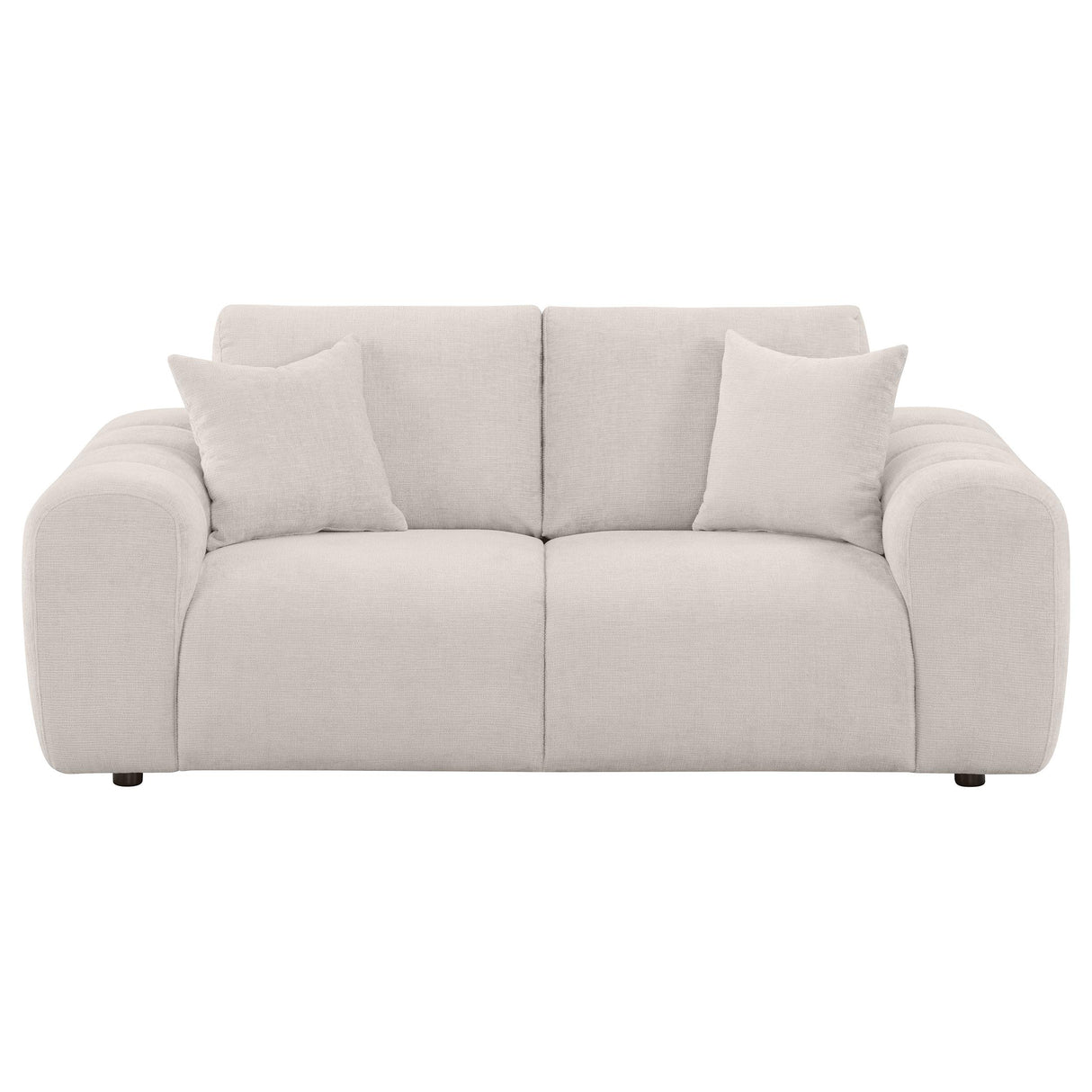 Burnett Ivory Chenille Upholstered Wide Arm Loveseat from Coaster - Luna Furniture