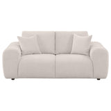 Burnett Ivory Chenille Upholstered Wide Arm Loveseat from Coaster - Luna Furniture